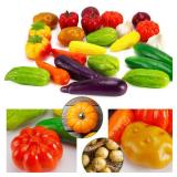 Liberty Imports 24 PCS Realistic Artificial Fake Vegetables Lifelike Decorative Foam Food Set Faux Veggies for Home, Kitchen, Decor Set Photo Props - Retail: $27