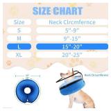 2-in-1 Soft Inflatable Dog Cone Collar Alternative with Enhanced Anti-Licking Guard Shield, Dog Donut Collar After Surgery, Adjustable Cones for Large Medium Small Dogs and Cats (Blue,L) - Retail: $17