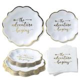 Kate Aspen The Adventure Begins Wedding1 set 24 big plate, 1 set 24 small plate. - Retail: $18