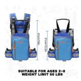 OUTDOOR Ski and Snowboard Harness Trainer, Control Steer & Speed, Snowboard Anti-fall Traction Belt Beginner, Ski Auxiliary Bag with Safety Belt (Blue) - Retail: $29