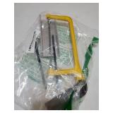 6 Inch Mini Hacksaw and Mitre Block Set, Adjustable Miter Box and Saw Set with 2 Spare Blades, Aluminum Cutting Saw Hack Saws for Woodworking, Hacksaw, Metal Cutting (Yellow) - Retail: $8