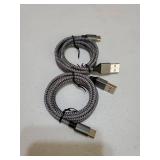 eUSB to USB C Cable 3ft, 2-Pack USB A to Type C Charger Cord Fast Charging for Samsung Galaxy A17 A16 A15 A26 A36 A56, S25 S24 S23 S22 S21 S20 S10 Note 20, for iPhone 17 16 15, Moto, Gray - Retail: $7