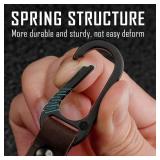 Titanium Belt Clip Carabiner Leather Keychain Holder with Removable Stainless Steel Key Ring (Black) - Retail: $25