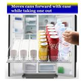 Drink Organizer for Fridge, Automatic Pusher Glide Soda Can Organizer for Refrigerator and Adjustable Width - Storage 15 Cans - Retail: $20