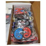 60 Pcs Spider Party Favors Include Spider Sunglasses, Web Gift Tote Bags, Blue Red Black Rubber Wristbands, Silicone Keychains and Sticky Webs for Birthday Comic Themed Party Decoration - Retail: $29
