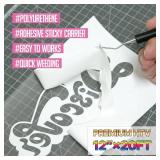 PU Heat Transfer Vinyl 12"x20ft Roll White â HTV for Cricut, Silhouette, Iron On T-Shirts, Bags & DIY Projects Durable, Easy to Cut & WeedSoft Finish (White, 12"x20ft) - Retail: $13"