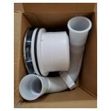 Low Profile Shower Drain, 1.5 Side Outlet Drain Assembly with Perforated Filter, PVC Side Outlet Drain, Flexible Drain 38mm 40mm Dual Purpose Design - Retail: $25"