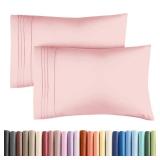 King Pillow Cases Set of 2 - Ultra Soft Hotel Quality Pillowcase Covers - Comfy, Cozy & Wrinkle Free - Shrinkage, Stain & Fade Resistant - Machine Washable Pillow Protectors - 2 Piece Set - Baby Pink 