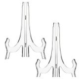 2 Pieces, 9.8 Inches Clear Acrylic Easels Display Stands/Plate Stands for Display Photos Holder Picture Frames or Other Items at Weddings, Birthdays, Home Decoration, Tables - Retail: $9