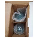 2 Pack Glass Spray Bottles with Silicone Sleeve, 16 oz Empty Refillable Containers with Adjustable Spray Nozzles, Spray Bottles for Hair, Cleaning Solutions and Plants Blue&Grey (missing spray Nozzle)