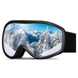 Ski Goggles OTG for Men Women, Anti-Fog Snowboard Goggles UV400 Protection Snow Goggles for Adult Youth (Black scratches on glasses) - Retail: $17