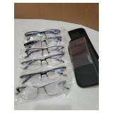 Gaoye 6 pack 1.75 Executive Style Reading Glasses Men - Durable Readers with Blue Light Filtering- Comfortable Fit with TR90 Frames - Retail: $20