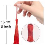 100 Pcs Red Mini Tassels 13cm/5 Inch with Loops for Bookmarks, Jewelry Making, DIY Projects - Retail: $9