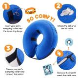Inflatable Dog Cone Collar Alternative, Soft Dog Cone for Small Medium Large Dogs and Cats, Neck Recovery ECollar Donut Collar After Surgery (Large+, Blue) - Retail: $24