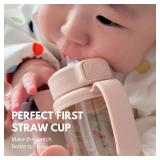 Flip Top Spill Proof Sippy Cup, PPSU, BPA Free, 6 oz, Stage 2 Straw for Toddlers (Cherry) - Retail: $26