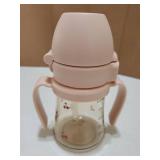 Flip Top Spill Proof Sippy Cup, PPSU, BPA Free, 6 oz, Stage 2 Straw for Toddlers (Cherry) - Retail: $26