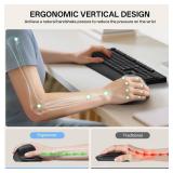 Philips Ergonomic Mouse - Vertical Mouse with 800/1200/1600 Adjustable DPI, 6 Silent Buttons Design for S/M Hands, Auto Power Saving, Light Weight, 2.4GHz Wireless Mouse for Laptop, Desktop, PC-Black 