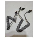 LISEN Coiled USB C Cable, Durable Short USB A to USB C Cable 2 Pack for Android Auto & CarPlay Cable, Short Type C Retractable Car Charger Cord for iPhone 17/16/15 Samsung Galaxy S25/S24 A15, Gray 4FT