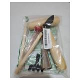 5 Pieces Garden Tools Set for Gardening Women Weeding Hoe rake Spade Greenhouse Indoor Small Hand Planting Tools kit Bonsai Accessories - Retail: $14
