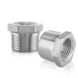 316 Stainless Steel Hex Bushing Reducer, 3/4 NPT Male to 1/2" NPT Female Pipe Fitting Adapter - Corrosion Resistant Connector for Plumbing, Hydraulic, Air, Oil & Gas Systems (3/4" to 1/2") - Retail: $