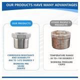 316 Stainless Steel Hex Bushing Reducer, 3/4 NPT Male to 1/2" NPT Female Pipe Fitting Adapter - Corrosion Resistant Connector for Plumbing, Hydraulic, Air, Oil & Gas Systems (3/4" to 1/2") - Retail: $