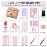 Lash Kit for Beginners, Eyelash Extension Kit with Eye Lash Mannequin Head, Eyelash Extension Glue, Remover Cream, Tweezers for Practice Training(missing pieces) - Retail: $21