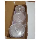 6 Pack Acrylic Qtip Holder Dispenser for Cotton, Swab, Ball, Round Pads, Floss Picks - Clear Plastic Apothecary Jar Set, Bathroom Canister Storage Organization, Vanity Makeup Organizer (missing 1 Lids