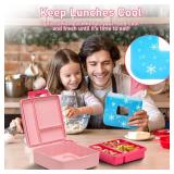 Chill Bento Lunch Box for Kids Adult with Ice Pack, Leak Proof 3 Compartments Lunch Container for Kids, Ice Pack Detachable Bento Box, BPA Free, Dishwasher & Microwave Safe