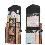 Wrapping Paper Storage, Gift Wrap Organizer Holder Double-Sided Hanging Gift Bag Storage Organizer - Retail: $20