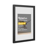 8x12 Black Picture Frame, Photo Frame Display Pictures 6x8 with Mat or 8x12 Without Mat, Picture Frames 8 x 12 with HD Plexiglass, for Postcard Diploma Poster Collage for Tabletop or Wall Mounted - Re