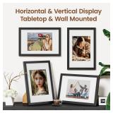 8x12 Black Picture Frame, Photo Frame Display Pictures 6x8 with Mat or 8x12 Without Mat, Picture Frames 8 x 12 with HD Plexiglass, for Postcard Diploma Poster Collage for Tabletop or Wall Mounted - Re
