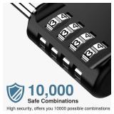 2 Pack Combination Lock for Locker 4 Digit Outdoor Waterproof Padlock for School, Gym, Sports, Fence, Toolbox, Gate, Case, Outdoor, Hasp Storage (Black) - Retail: $13
