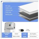 5 Pack M-K231 M Tape 12mm Compatible with M-K231s Brother Label Tape Black on White 0.47 Inch for P Touch PT-M95 PT95 PT65 PT-65 PT70 PT85 PT90 Label Maker Tape Refill - Retail: $12