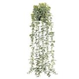 Der Rose 1Pcs Fake Plants Hanging Artificial Potted Faux Eucalyptus Plants for Modern Boho Farmhouse Bathroom Office Desk Wall Book Shelf Living Room Aesthetic Decor Indoor - Retail: $8