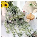 Der Rose 1Pcs Fake Plants Hanging Artificial Potted Faux Eucalyptus Plants for Modern Boho Farmhouse Bathroom Office Desk Wall Book Shelf Living Room Aesthetic Decor Indoor - Retail: $8