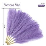 Faux Pampas Grass Decor 17.7 Inch 6pcs, Artificial Pompas Grass Bulk Artificial Dried Flower Small Vase Filler for Boho Home Wedding Decoration (Purple) - Retail: $10