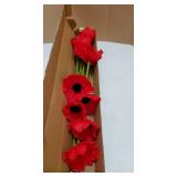 10Pcs Red Poppy Artificial Flowers 11 Real Touch No Fade PU Fake Flowers for Wedding Centerpieces Bridal Bouquets Home Decor Vase DIY Arrangements Memorial/Veterans Day - Retail: $10"