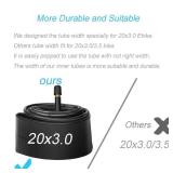 2 Pack 20x3 Fat Tire Bike Inner Tubes, 20 x 3.0 Premium Quality Butyl Rubber Inner Tube with Schrader Valve for 20 inch Electric Bicycle - Retail: $17