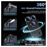Compatible with iPhone 17 Pro Camera Lens Protector - [Not Easy to Break][Strong Adsorption][Case-Friendly] Metal Tempered Glass Rear Camera Screen Cover - Black Titanium - Retail: $15