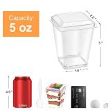50 Pack 5 oz Plastic Dessert Cups with Lids and Spoons, Clear Parfait Cups Pudding Cups Mini Party Serving Cups for Appetizer Fruit Yogurt Ice Cream - Retail: $14