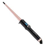 Tapered Curling Wand for Long Hair,3/8-3/4 Inch Curling Iron Ceramic Barrel, Dual Voltage Tapered Wand Iron 0.38 to 0.75", Heat-Resistant Gloves(225-450) - Retail: $25"
