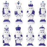 6 Pcs Blue and White Porcelain Nutcracker Ornaments 3.15 Inches Chinoiserie Christmas Tree Ornaments Blue and White Porcelain Pattern Hanging Christmas Nutcrackers Decoration for Xmas Tree - Retail: $