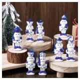 6 Pcs Blue and White Porcelain Nutcracker Ornaments 3.15 Inches Chinoiserie Christmas Tree Ornaments Blue and White Porcelain Pattern Hanging Christmas Nutcrackers Decoration for Xmas Tree - Retail: $