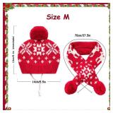 2 Pcs Dog Costumes Hat Scarf Set Knit Reindeer Snowflake Print Dog Christmas Winter Hat Scarf Cute Warm Pet Costume Accessories for Dogs Cats - Retail: $13