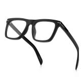 Blue Light Glasses for Men Women Trendy Square Frame Blue Light Blocking Lens Computer Glasses (Black) - Retail: $13