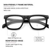 Blue Light Glasses for Men Women Trendy Square Frame Blue Light Blocking Lens Computer Glasses (Black) - Retail: $13