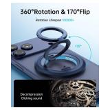 MagSafe Ring Phone Holder, 360Â° Rotation Magnetic Cell Phone Grip Dual-Sided Magnets Phone Ring Kickstand Compatible with iPhone 17 16 15 14 13 12 Pro Max MagSafe, Android, Samsung etc. - Retail: $