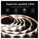 L5L3D LED Strip Lights, 8ft LED Light Strip, 12V 4000K Neutral White Tape Light with PU Coating, LED Lights for Bedroom, Kitchen, Mirror, Home Decor, ETL Listed - Retail: $12