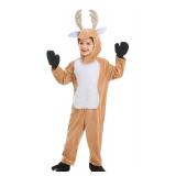 Kids Reindeer Costume Christmas Animals Cosplay Onesies for Boys and Girls(Deer, 5-6 Years) - Retail: $20