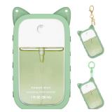 1 Pack Silicone Case Compatible with Touchland Hand Sanitizer Spray (Fit for 1 FL OZ/30 mL Ver), Portable keychain Cute Color Ears (Light green) - Retail: $6
